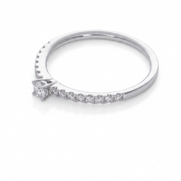 Anillo Platino con Diamantes 0,25 ct Solitario| AN-14633