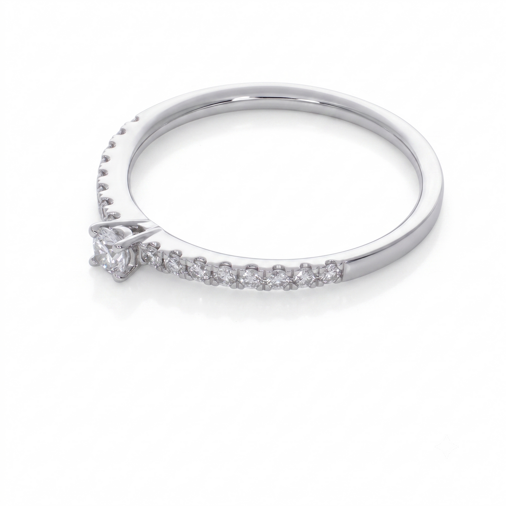 Anillo Platino con Diamantes 0,25 ct Solitario| AN-14633