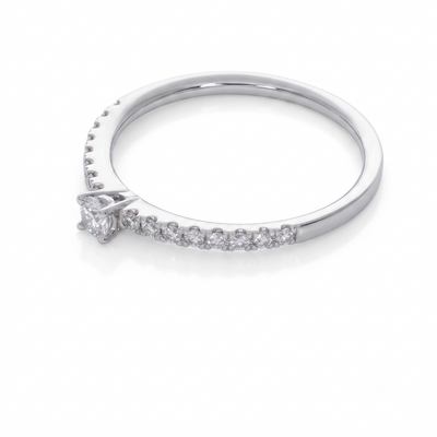 Anillo Platino con Diamantes 0,25 ct Solitario| AN-14633