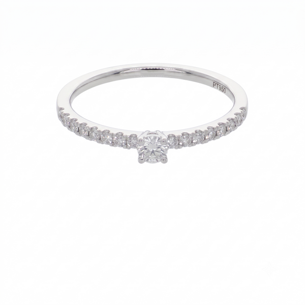 Anillo Platino con Diamantes 0,25 ct Solitario| AN-14633