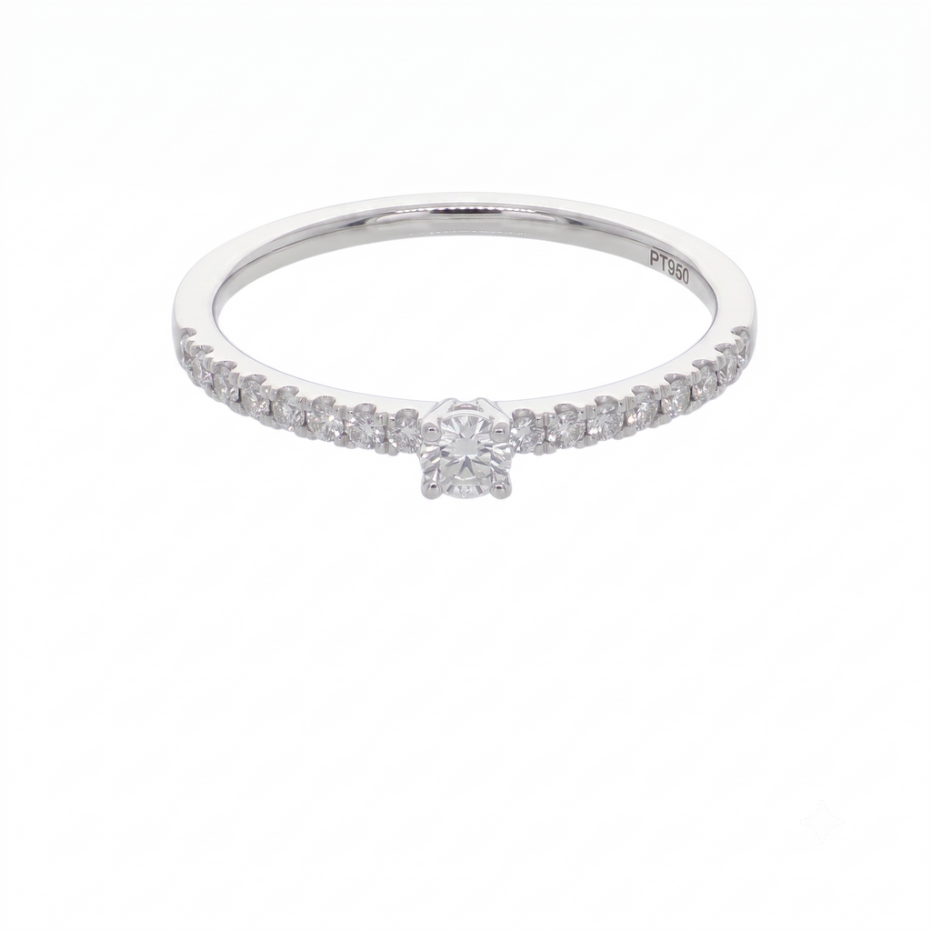 Anillo Platino con Diamantes 0,25 ct Solitario| AN-14633