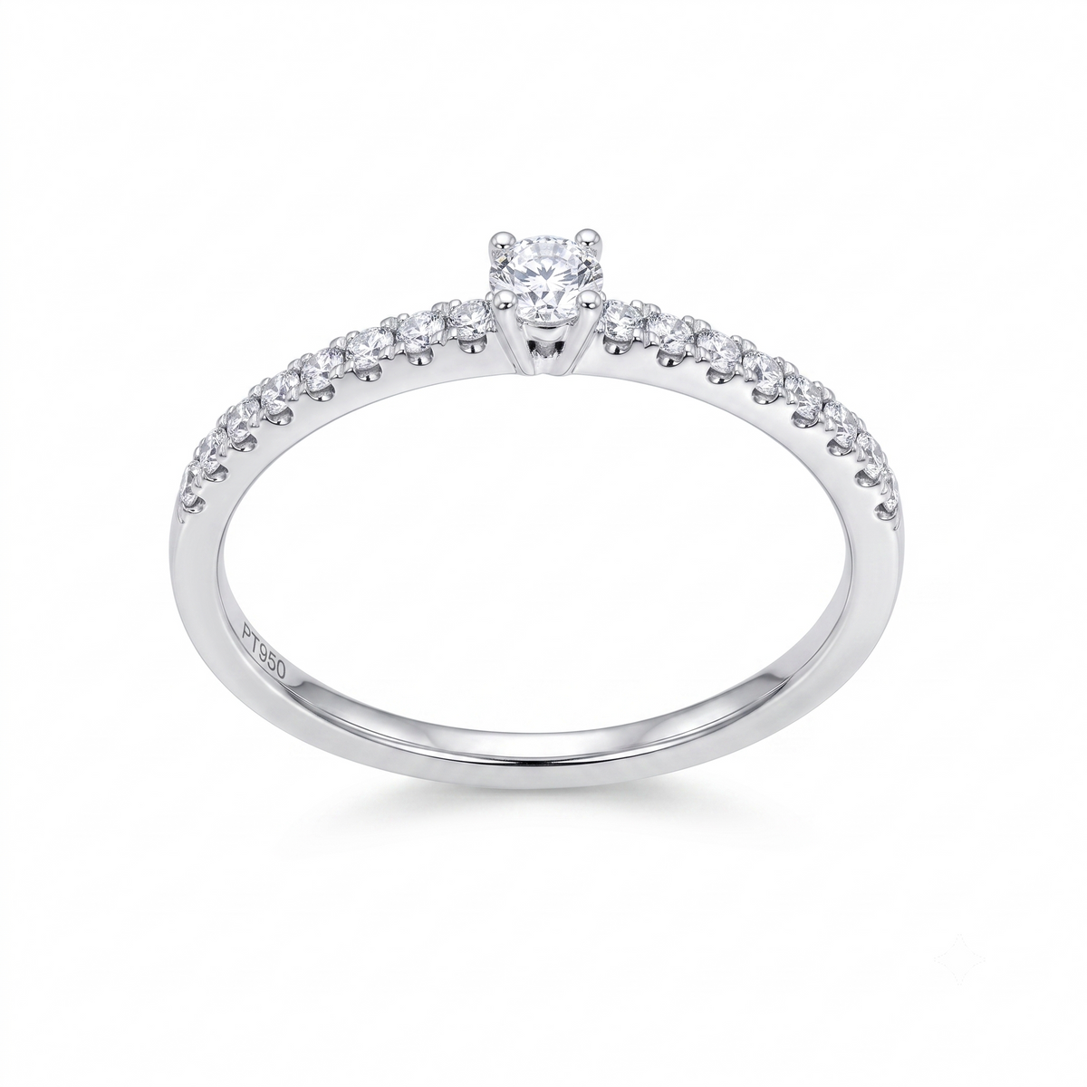 Anillo Platino con Diamantes 0,25 ct Solitario| AN-14633