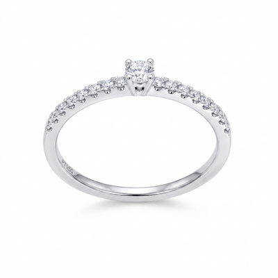 Anillo Platino con Diamantes 0,25 ct Solitario| AN-14633