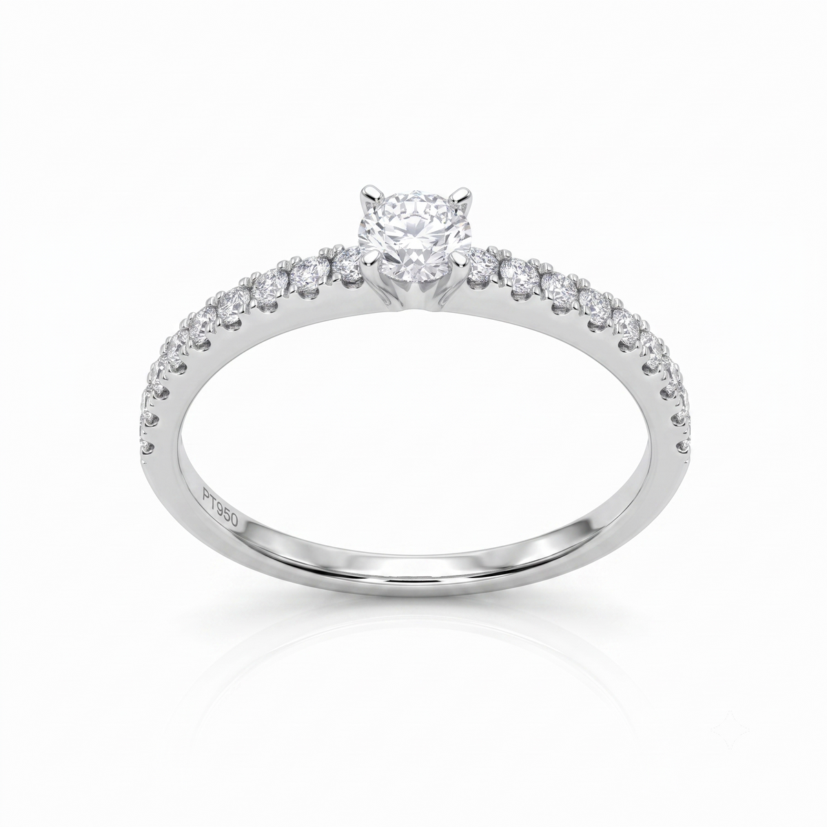 Anillo Platino con Diamantes 0,47 ct Solitario| AN-14634
