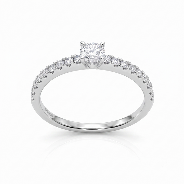 Anillo Platino con Diamantes 0,47 ct Solitario| AN-14634