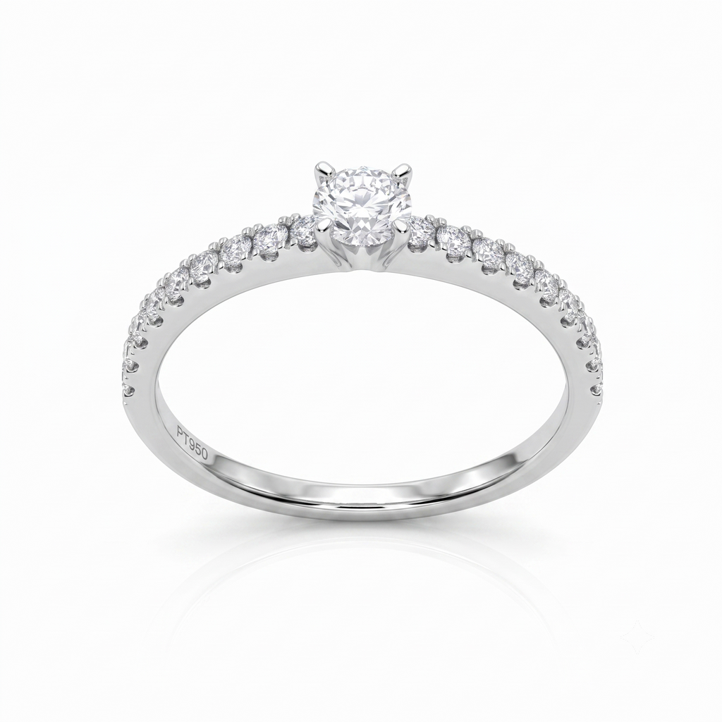 Anillo Platino con Diamantes 0,47 ct Solitario| AN-14634