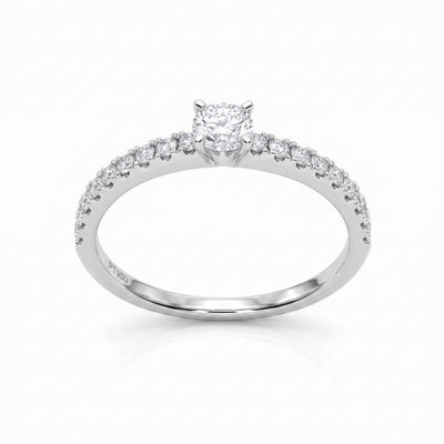 Anillo Platino con Diamantes 0,47 ct Solitario| AN-14634
