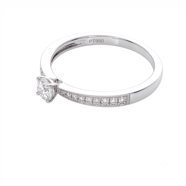 Anillo Platino con Diamantes 0,34 ct Solitario| AN-14635