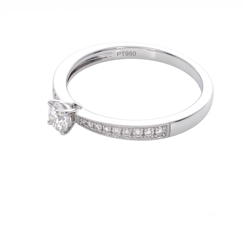 Anillo Platino con Diamantes 0,34 ct Solitario| AN-14635