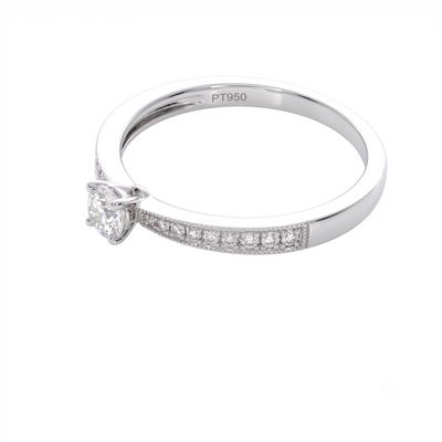 Anillo Platino con Diamantes 0,34 ct Solitario| AN-14635