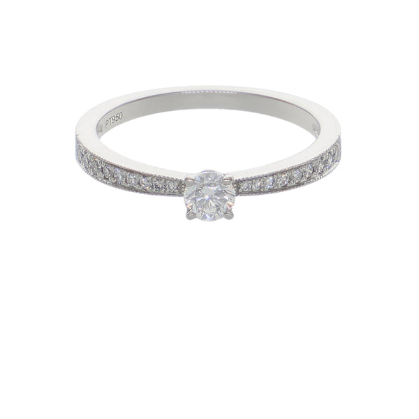 Anillo Platino con Diamantes 0,34 ct Solitario| AN-14635