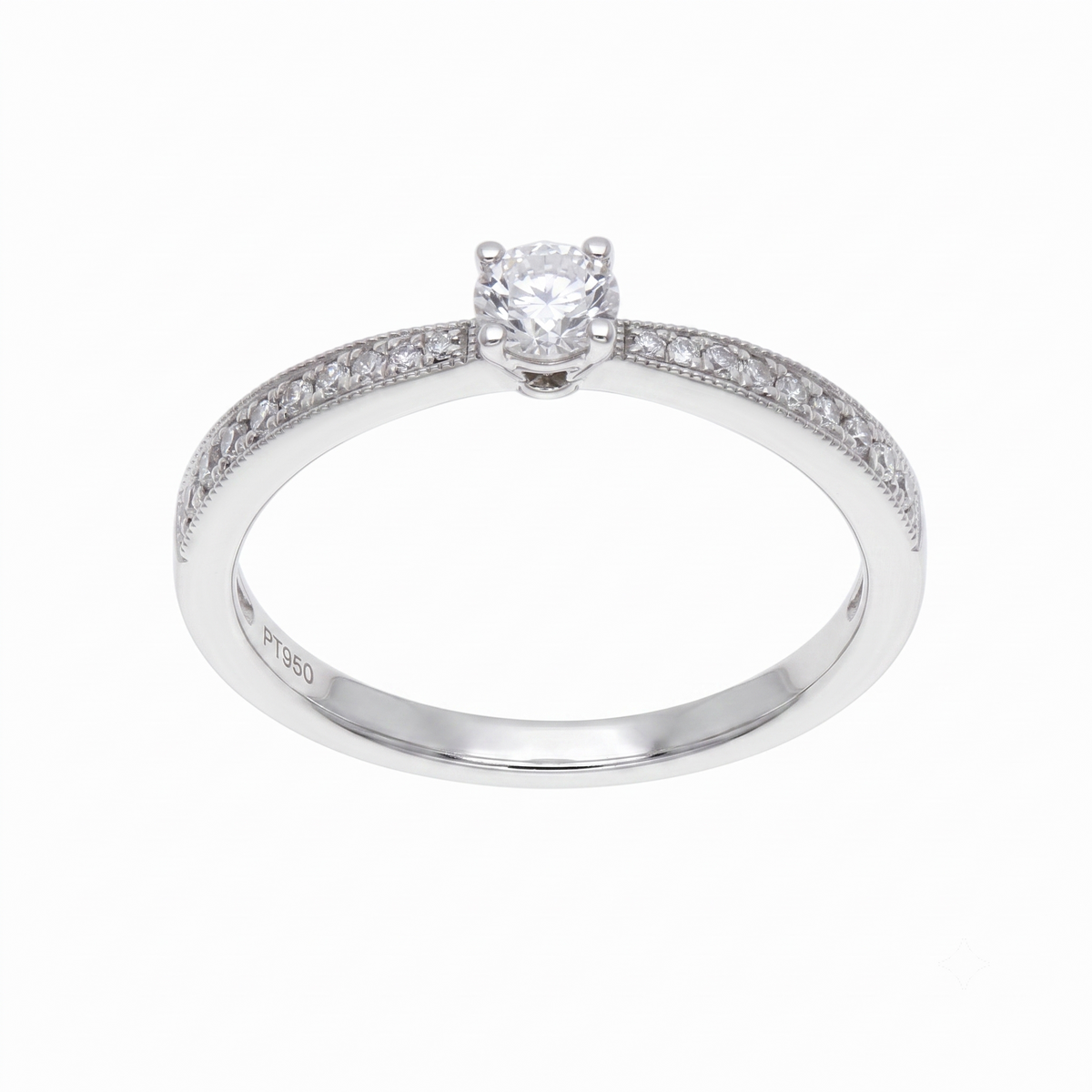 Anillo Platino con Diamantes 0,34 ct Solitario| AN-14635
