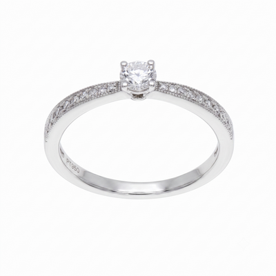 Anillo Platino con Diamantes 0,34 ct Solitario| AN-14635