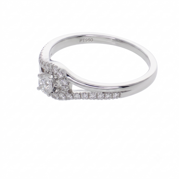 Anillo Platino con Diamantes 0,25 ct Solitario| AN-14636