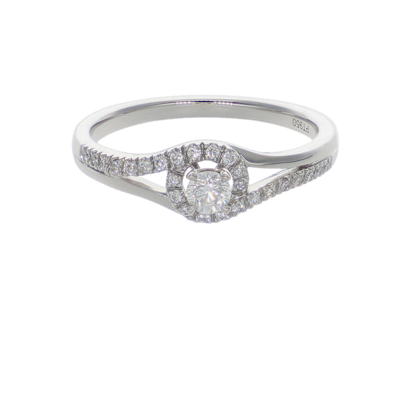 Anillo Platino con Diamantes 0,25 ct Solitario| AN-14636