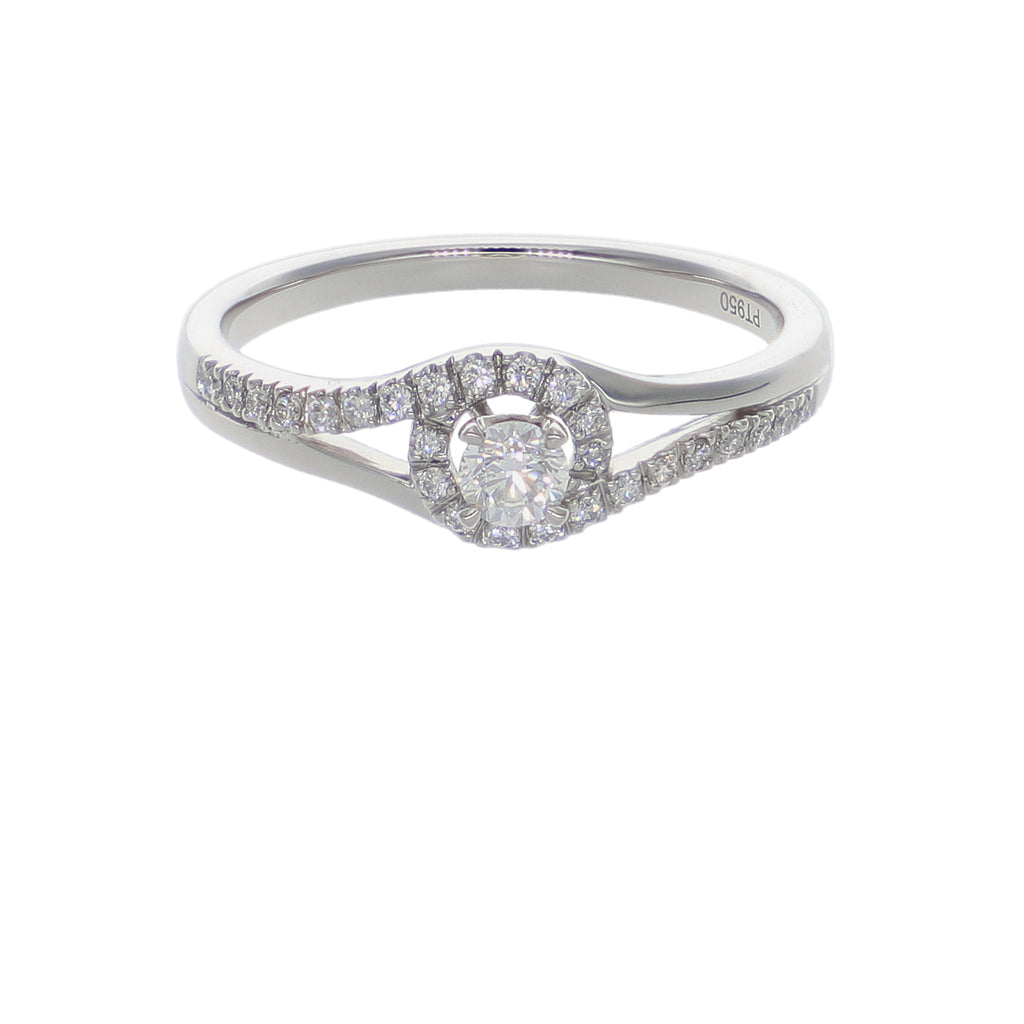 Anillo Platino con Diamantes 0,25 ct Solitario| AN-14636
