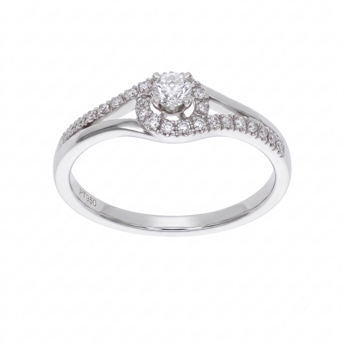 Anillo Platino con Diamantes 0,25 ct Solitario| AN-14636