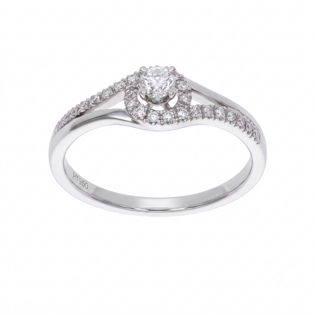 Anillo Platino con Diamantes 0,25 ct Solitario| AN-14636