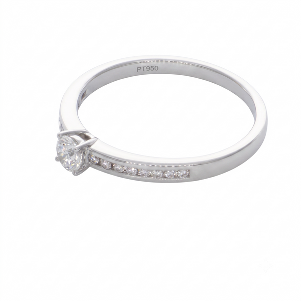 Anillo Platino con Diamantes 0,30 ct Solitario| AN-14637