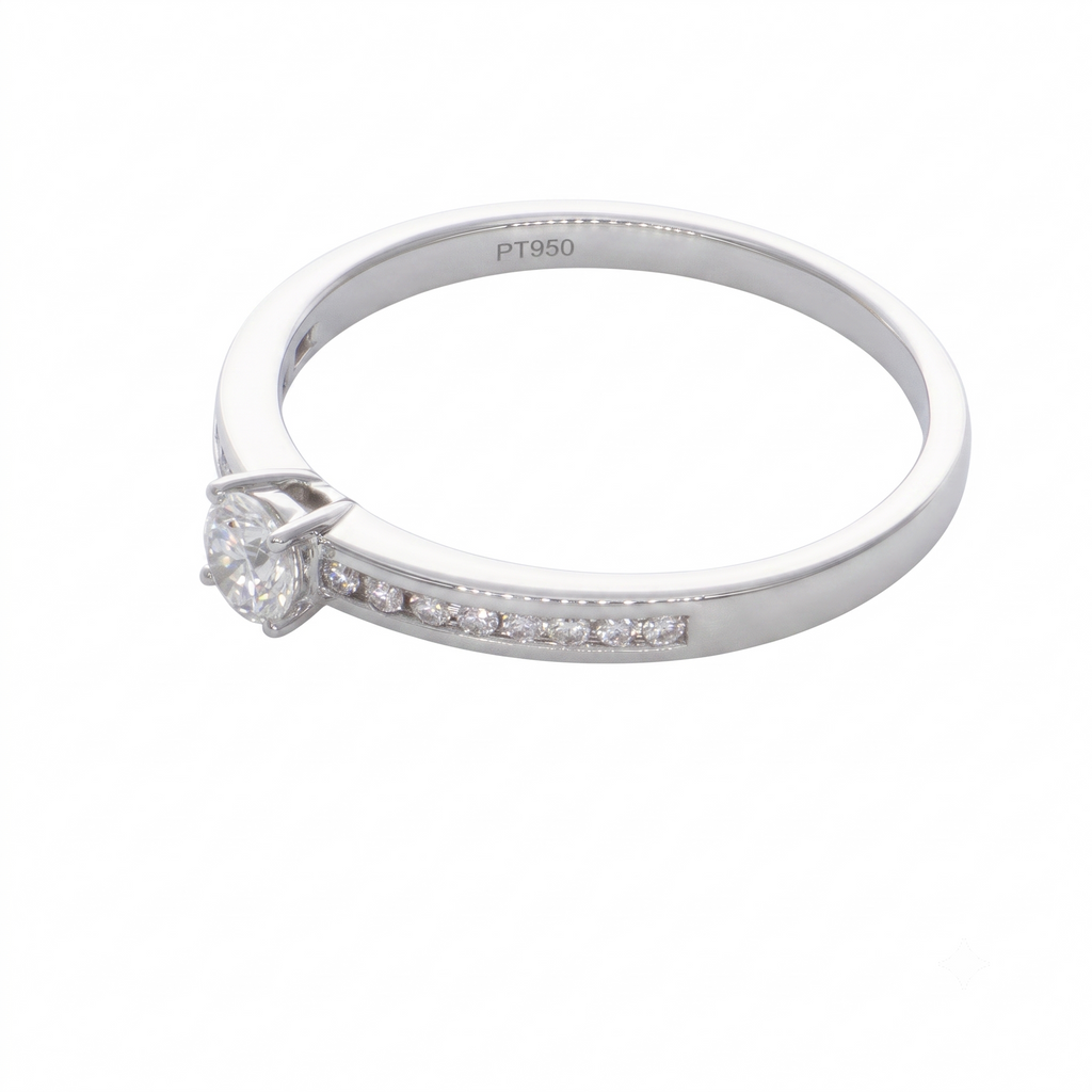 Anillo Platino con Diamantes 0,30 ct Solitario| AN-14637