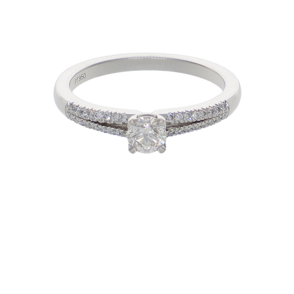 Anillo Platino con Diamantes 0,44 ct Solitario| AN-14639