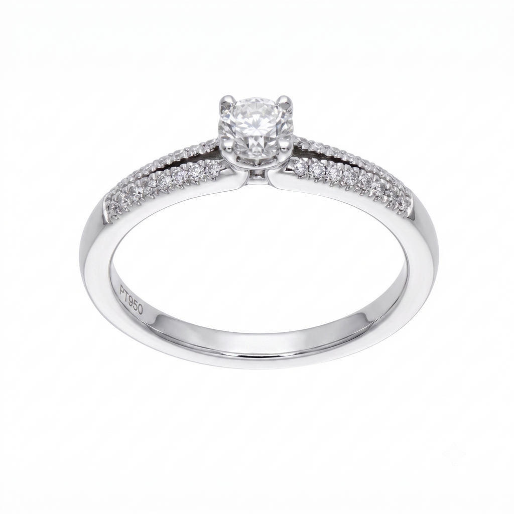 Anillo Platino con Diamantes 0,44 ct Solitario| AN-14639
