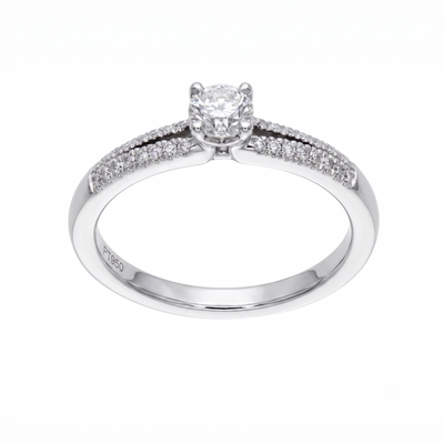 Anillo Platino con Diamantes 0,44 ct Solitario| AN-14639