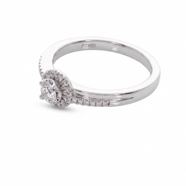Anillo Platino con Diamantes 0,33 ct Solitario| AN-14640