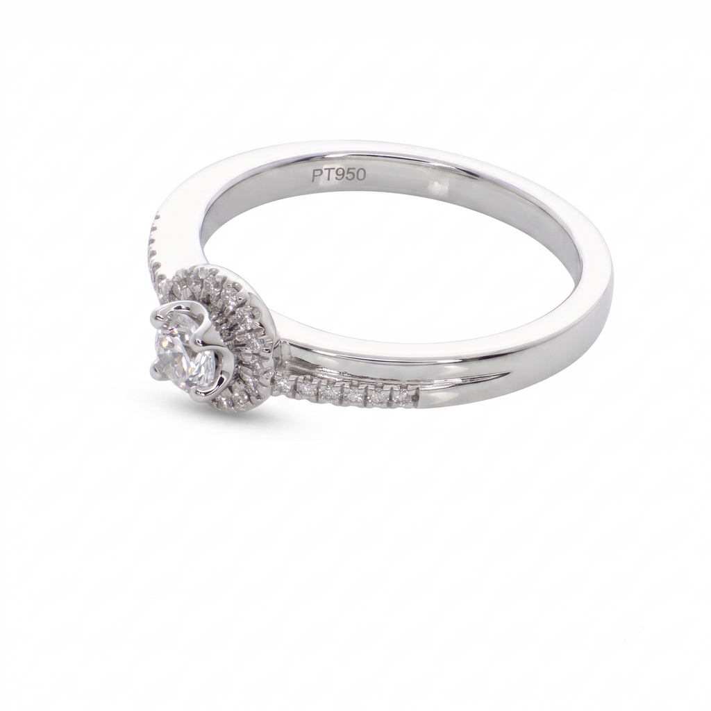 Anillo Platino con Diamantes 0,33 ct Solitario| AN-14640