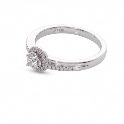 Anillo Platino con Diamantes 0,33 ct Solitario| AN-14640