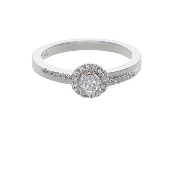 Anillo Platino con Diamantes 0,33 ct Solitario| AN-14640