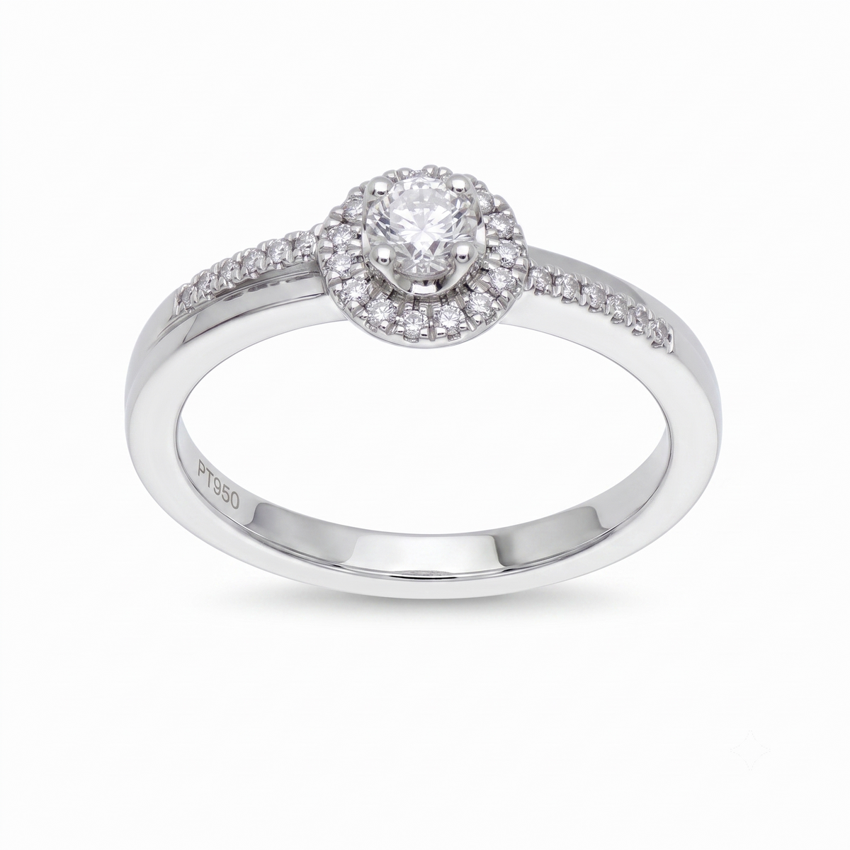 Anillo Platino con Diamantes 0,33 ct Solitario| AN-14640