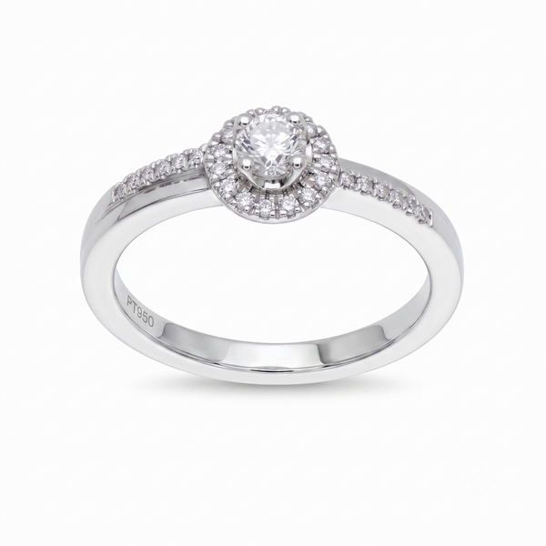 Anillo Platino con Diamantes 0,33 ct Solitario| AN-14640