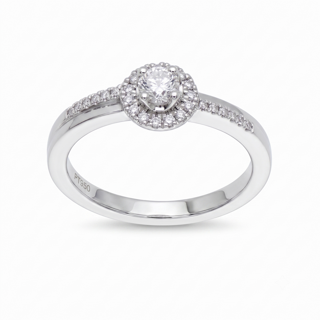 Anillo Platino con Diamantes 0,33 ct Solitario| AN-14640