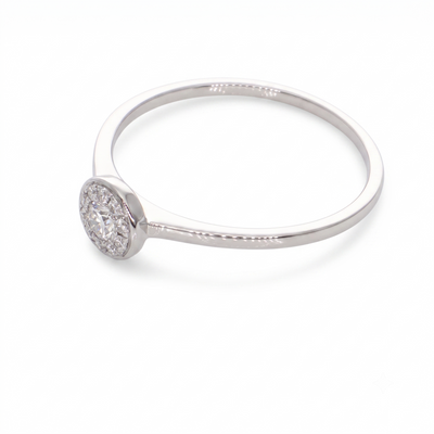Anillo Platino con Diamantes 0,18 ct Halo | AN-14641