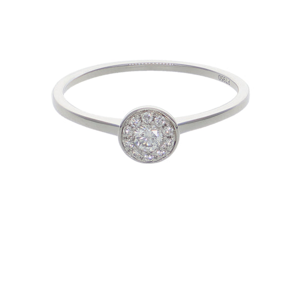 Anillo Platino con Diamantes 0,18 ct Halo | AN-14641