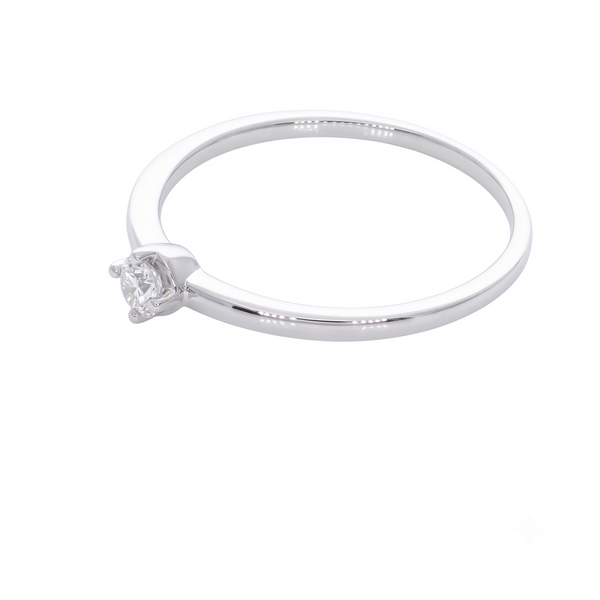 Anillo Platino con Diamante 0,11 ct Solitario | AN-14643
