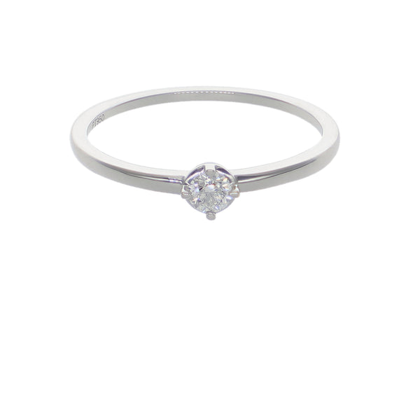 Anillo Platino con Diamante 0,11 ct Solitario | AN-14643