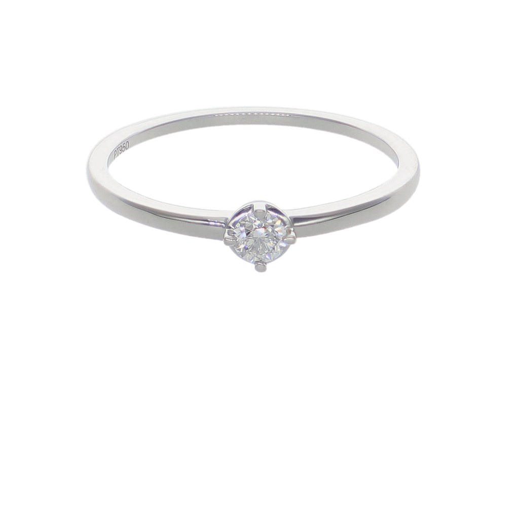 Anillo Platino con Diamante 0,11 ct Solitario | AN-14643