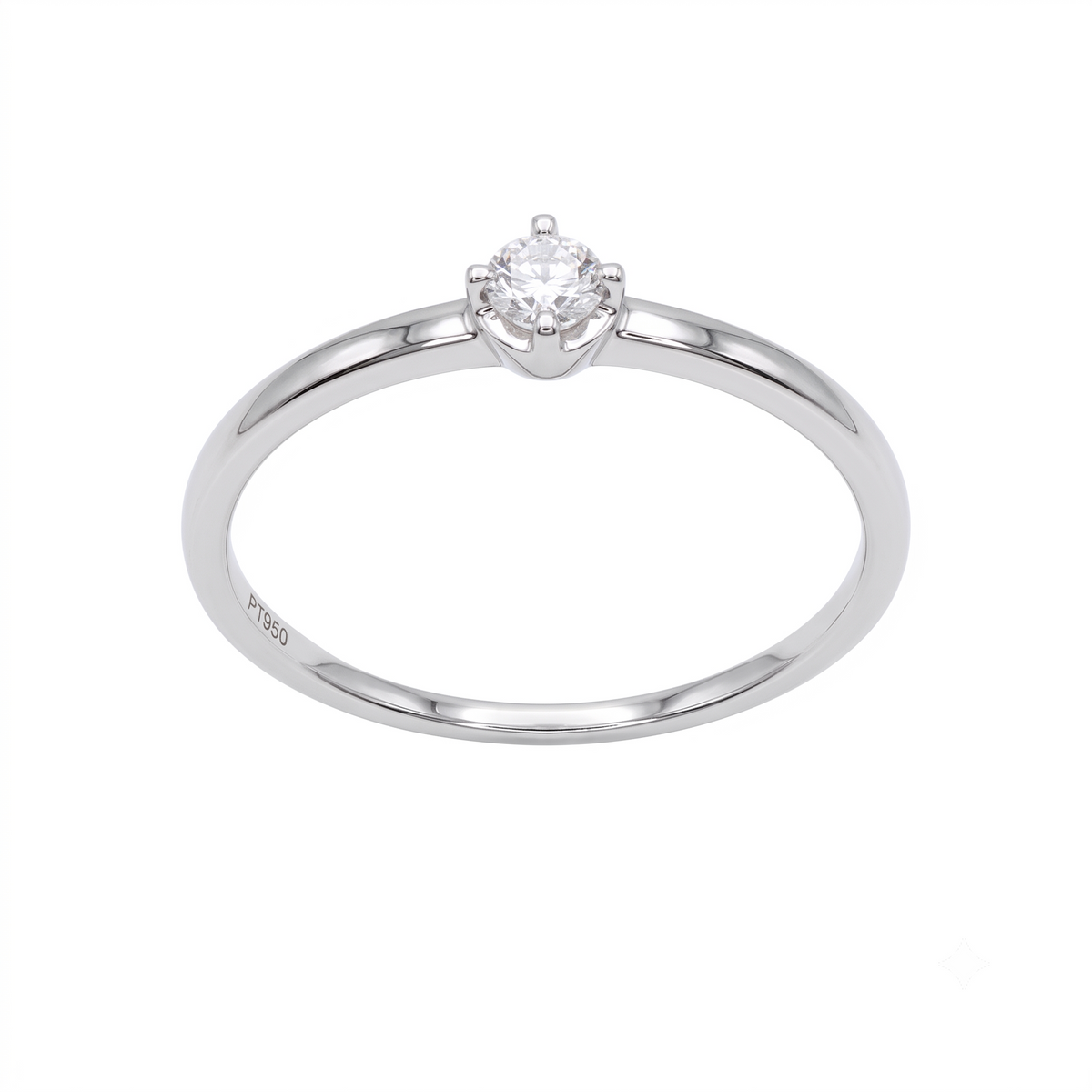 Anillo Platino con Diamante 0,11 ct Solitario | AN-14643