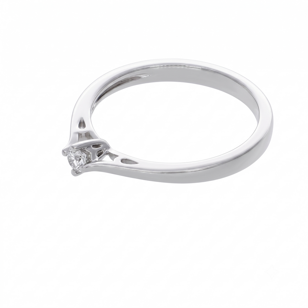 Anillo Platino con Diamante 0,06 ct Solitario | AN-14644