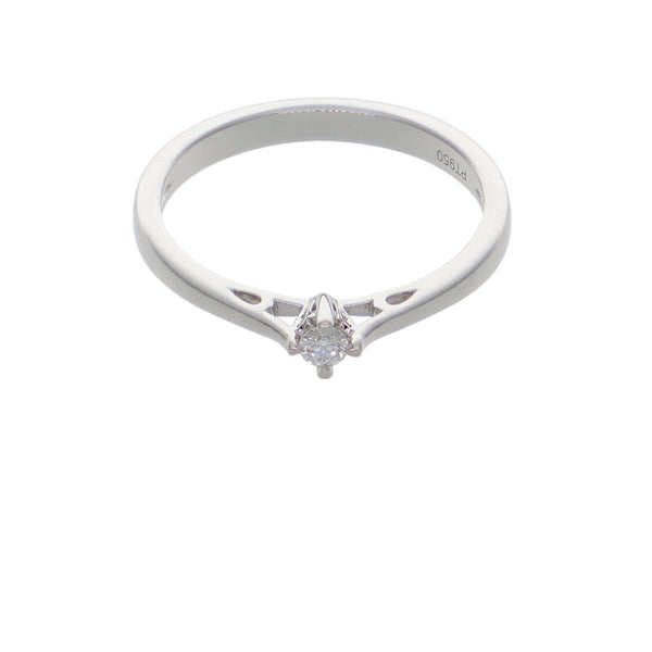 Anillo Platino con Diamante 0,06 ct Solitario | AN-14644