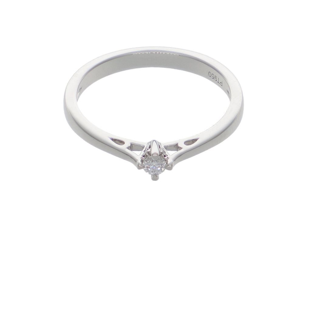 Anillo Platino con Diamante 0,06 ct Solitario | AN-14644