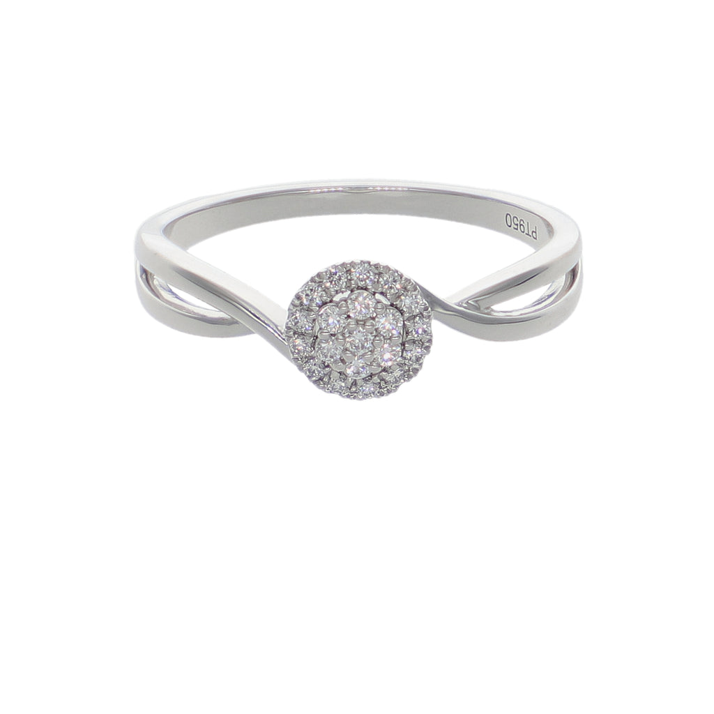 Anillo Platino con Diamantes 0,09 ct | AN-14645