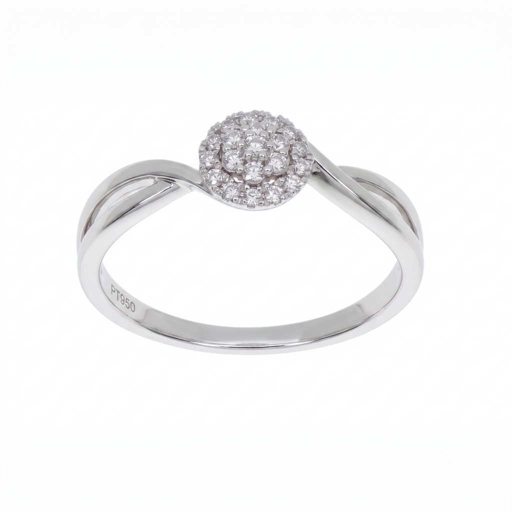 Anillo Platino con Diamantes 0,09 ct | AN-14645