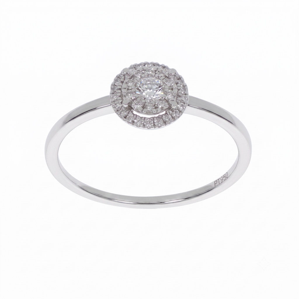 Anillo Platino con Diamantes 0,20 ct | AN-14647