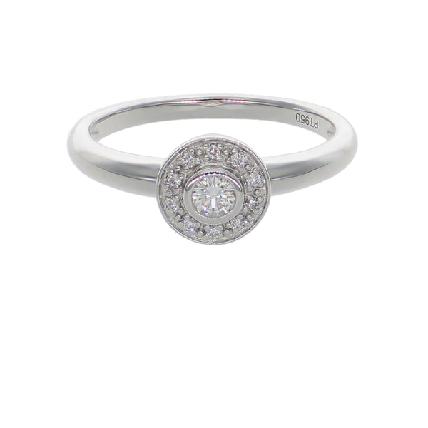 Anillo Platino con Diamantes 0,16 ct | AN-14648