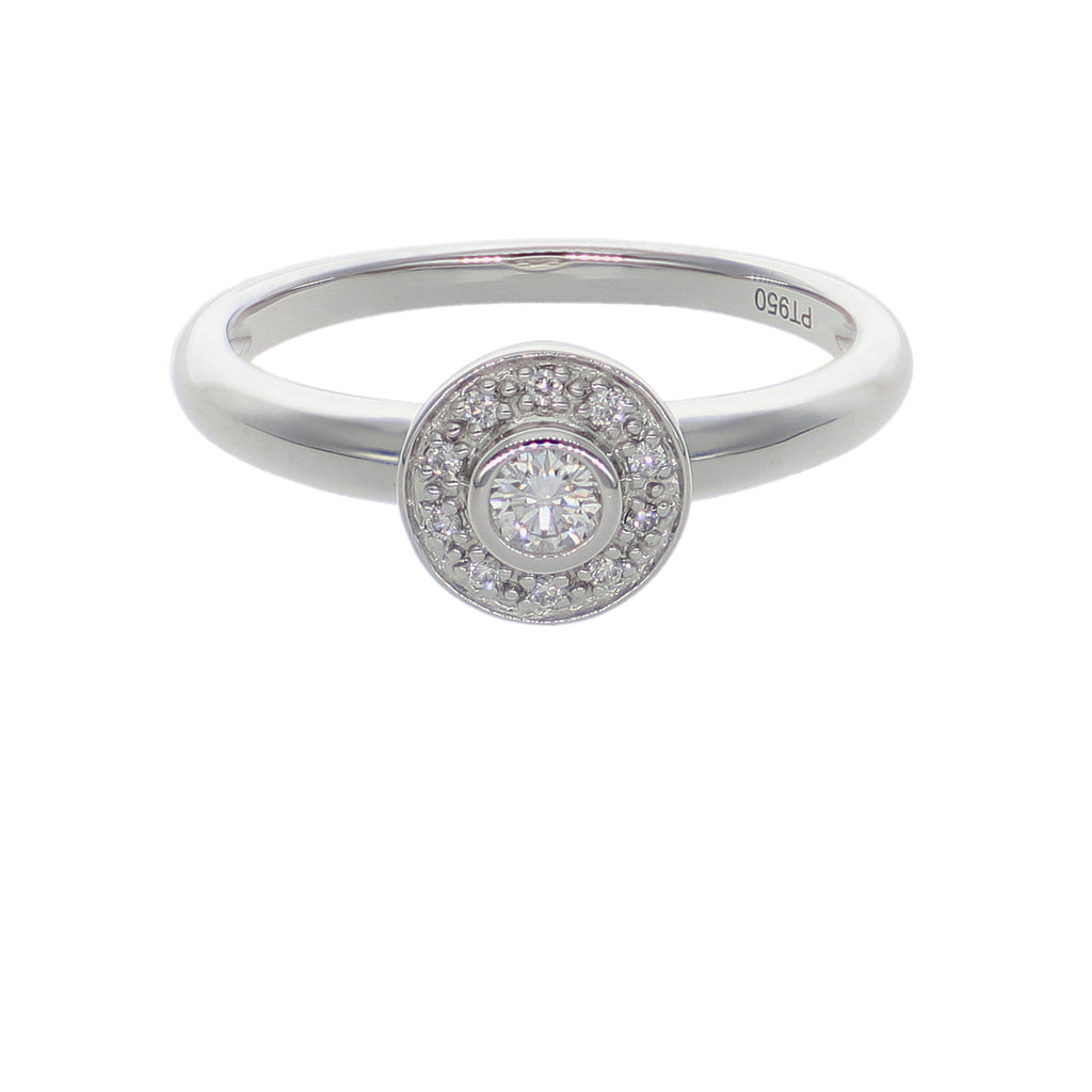 Anillo Platino con Diamantes 0,16 ct | AN-14648