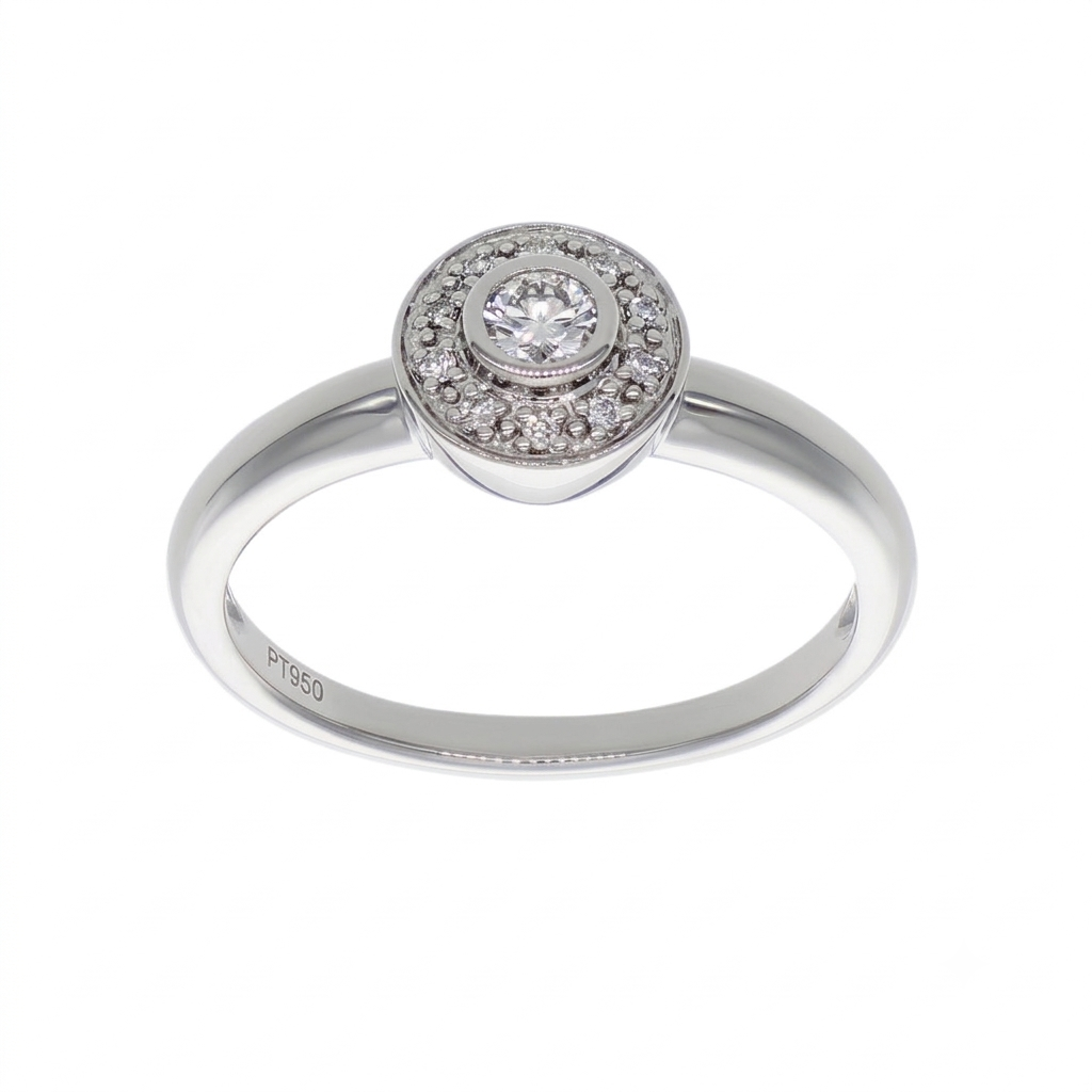Anillo Platino con Diamantes 0,16 ct | AN-14648