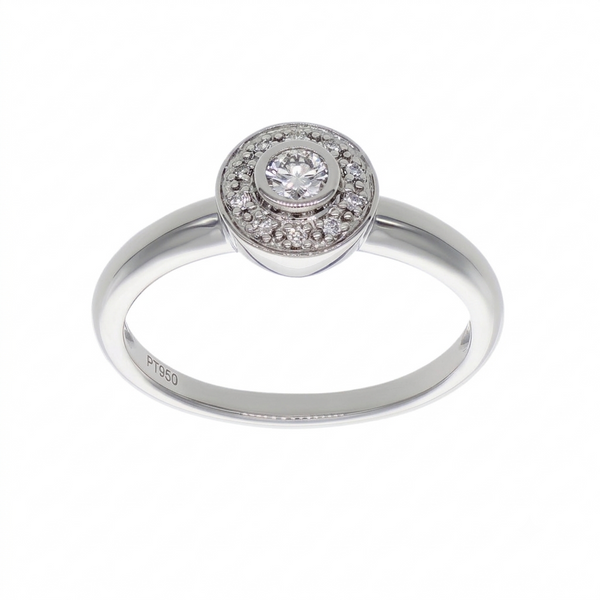 Anillo Platino con Diamantes 0,16 ct | AN-14648